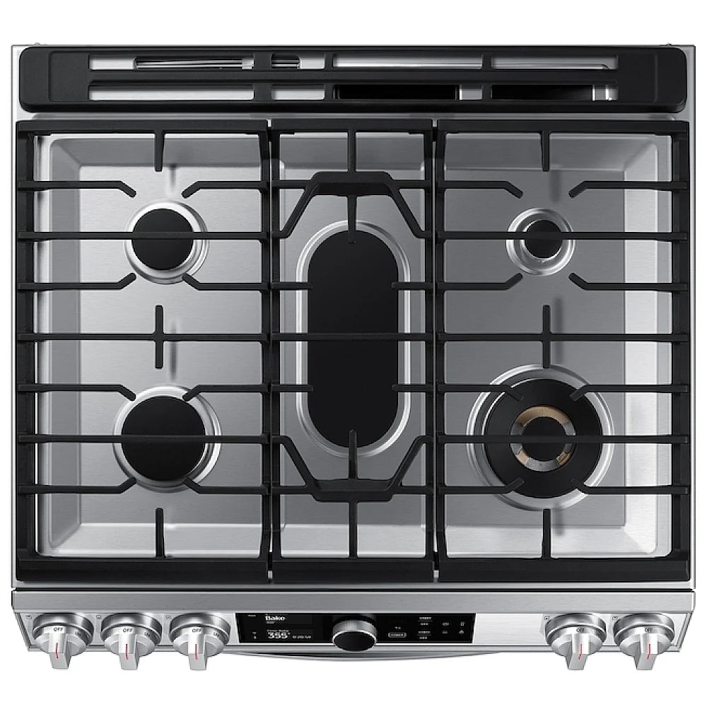 Samsung NY63T8751SS/AC 30" 6.3 cu. Ft. Smart Dual Fuel Slide-in True Convection Range with & Air Fry - Brand New - Open Box