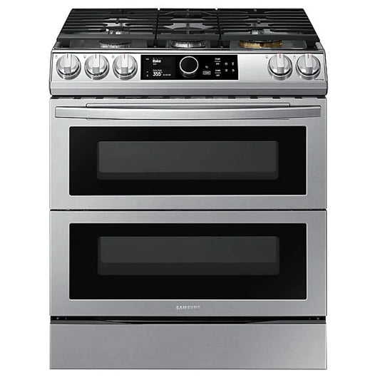 Samsung NY63T8751SS/AC 30" 6.3 cu. Ft. Smart Dual Fuel Slide-in True Convection Range with & Air Fry - Brand New - Open Box